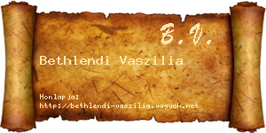Bethlendi Vaszilia névjegykártya